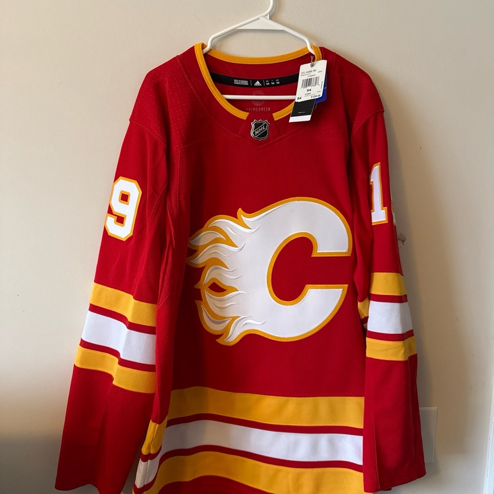 Adidas Red and Yellow Men's Jersey